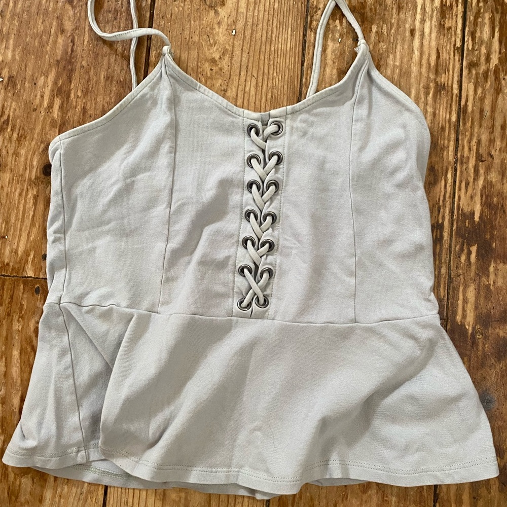 American eagle tank muted olive green sz small